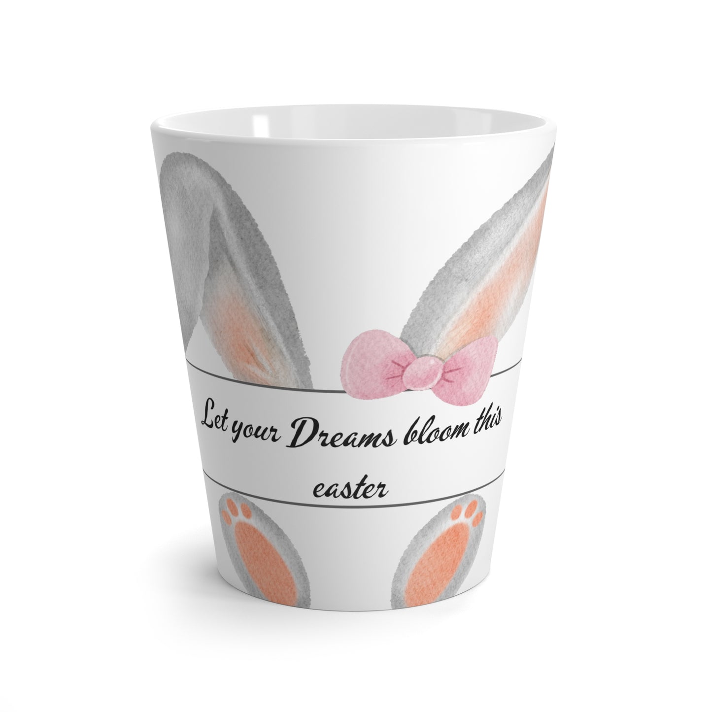 Easter Bunny Latte Mug — "Let Your Dreams Bloom This Easter" Ceramic Coffee Cup