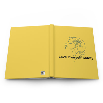 Love Yourself Boldly Hardcover Journal — Feminine Line Art Self-Love Notebook