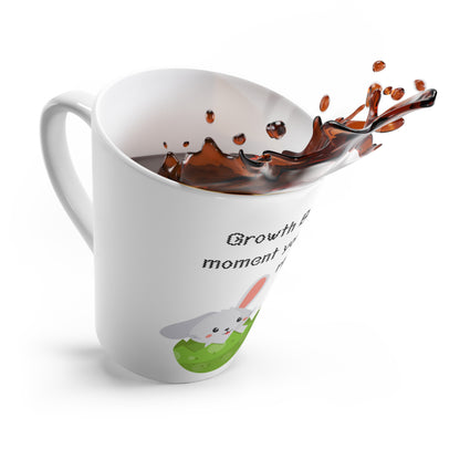 Inspirational Bunny Latte Mug — "Growth Begins the Moment You Decide to Rise" Motivational Coffee Cup