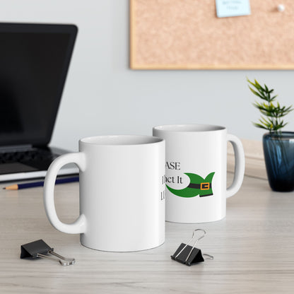 St. Patrick's Day Ceramic Mug – "I Don't Chase Luck, I Attract It" Leprechaun Coffee Cup (11oz/15oz)