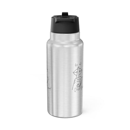 Gator 32oz Stainless Water Bottle — 'Quiet Grind' Minimal Line Art Tumbler