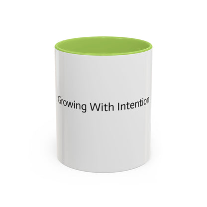 Growing With Intention Inspirational Accent Mug | Motivational Coffee Mug | Gift for Her