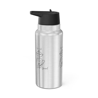 Gator 32oz Stainless Water Bottle — 'Quiet Grind' Minimal Line Art Tumbler