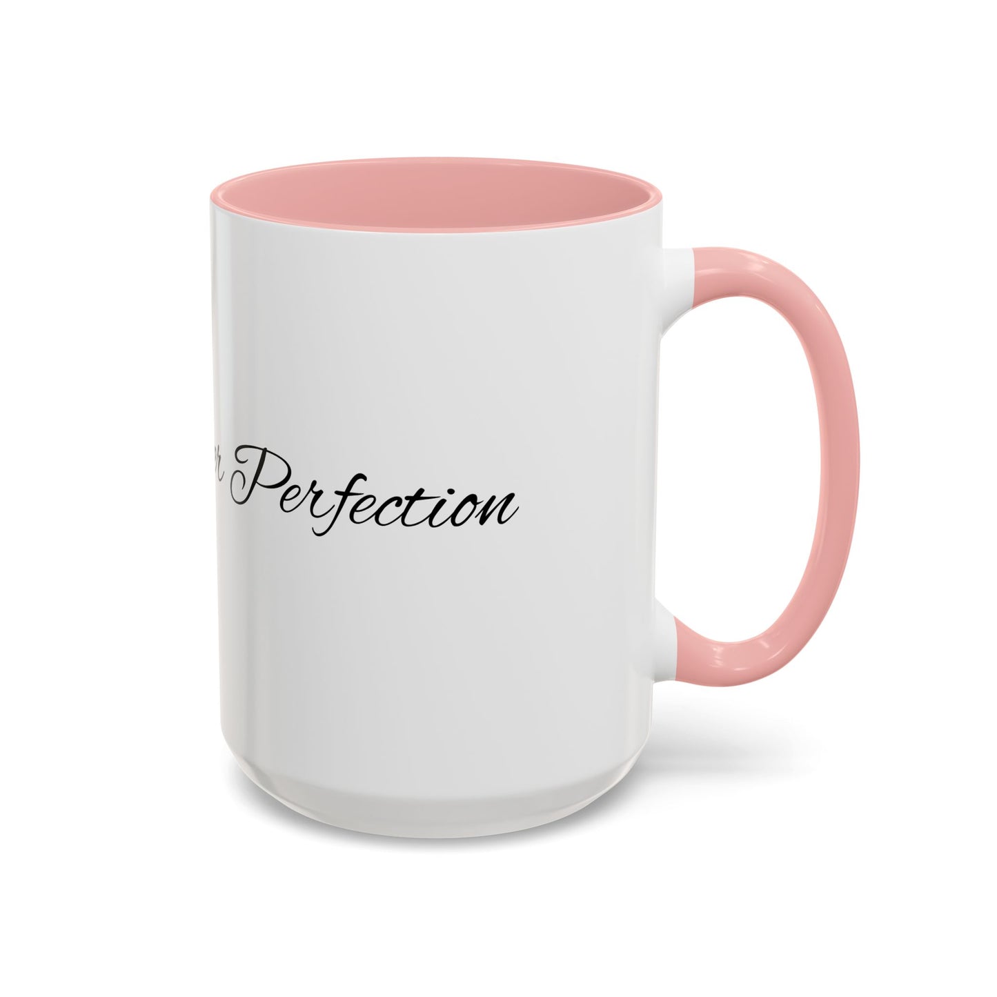 Progress Over Perfection Inspirational Accent Mug | Pink Handle Coffee Mug | Gift for Her