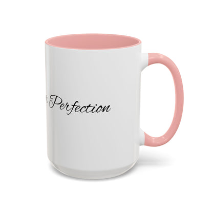 Progress Over Perfection Inspirational Accent Mug | Pink Handle Coffee Mug | Gift for Her