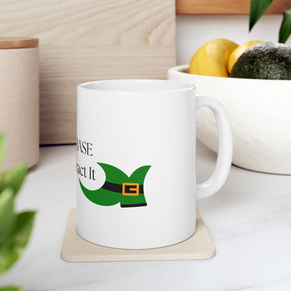 St. Patrick's Day Ceramic Mug – "I Don't Chase Luck, I Attract It" Leprechaun Coffee Cup (11oz/15oz)
