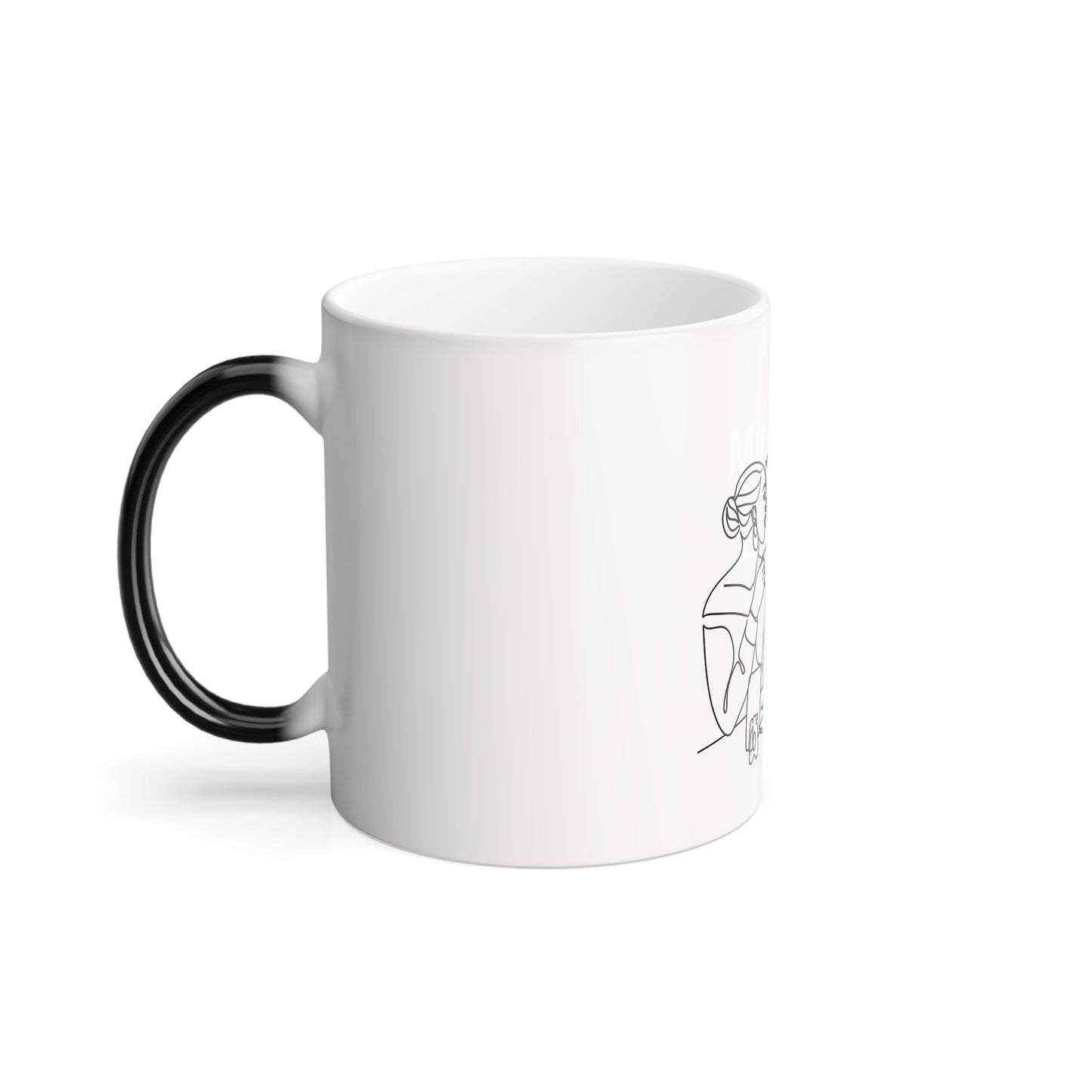 Color-Changing Mug — Minimal Line Art Coffee & Laptop Design (You Should Try It)