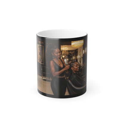 Color-Changing Mug — Luxury Salon Hairstylist Scene, 11oz