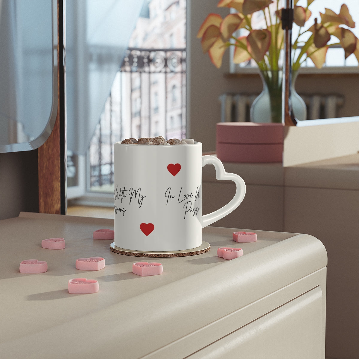In Love With My Passions Mug — Heart Ceramic Coffee Cup | Motivational & Giftable (11oz, 15oz)  Product Description