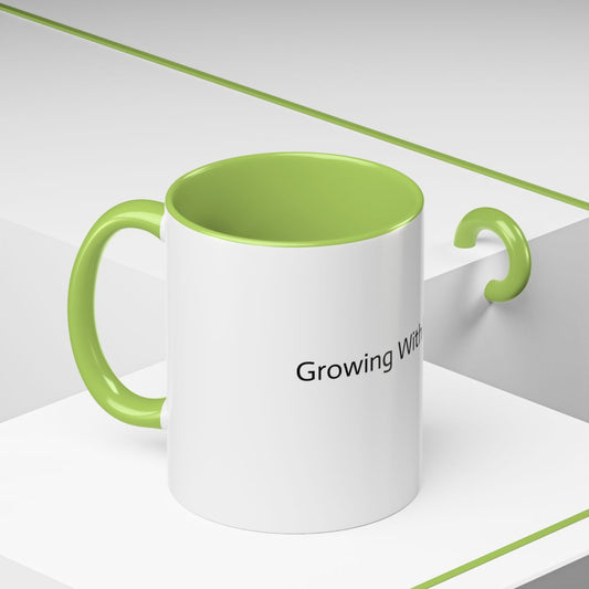 Growing With Intention Inspirational Accent Mug | Motivational Coffee Mug | Gift for Her